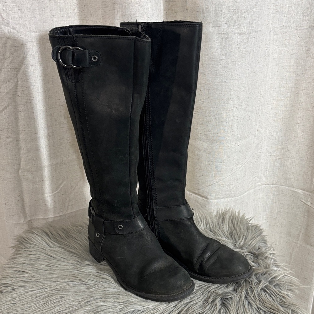 Clark’s Orinoco Step Black Knee-High Leather Riding Boots